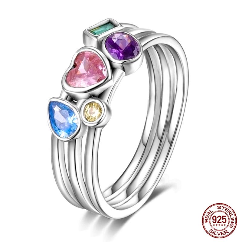 Original Design 925 Silver Blue Zircon For Ring Fit Women Wedding Wedding Wedding Engagement Silver Gift