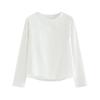 Fashion Long Sleeve Slim Fit White T-shirt Women Round Neck Spring and Autumn Simple Base T Shirt Ladies Elegant Solid Casual Pullover Tee Tops 25571