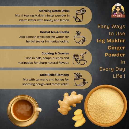 Nairuti Vyutpadan Ing Makhir Ginger Powder 200g | Ayurvedic Sonth | GI Tagged Meghalaya Ginger | Natural Adrak Powder for Immunity & Digestion