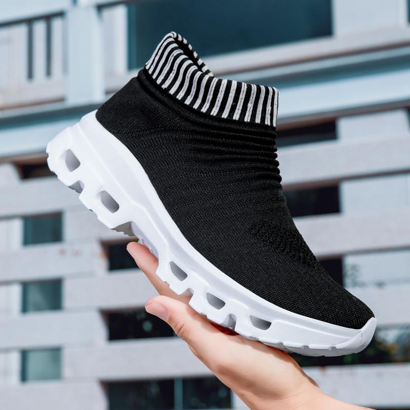 Couples Knitted Casual Sports Shoes Light Elastic Walking Jogging Shoes Men Women Breathable Socks Shoes Big Size 36-47