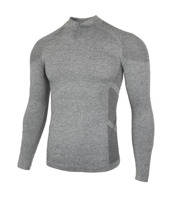 American Seamless Jacquard Muscle-Enhancing Long Sleeve Quick-Dry Slim Fit Round Neck Fitness Top