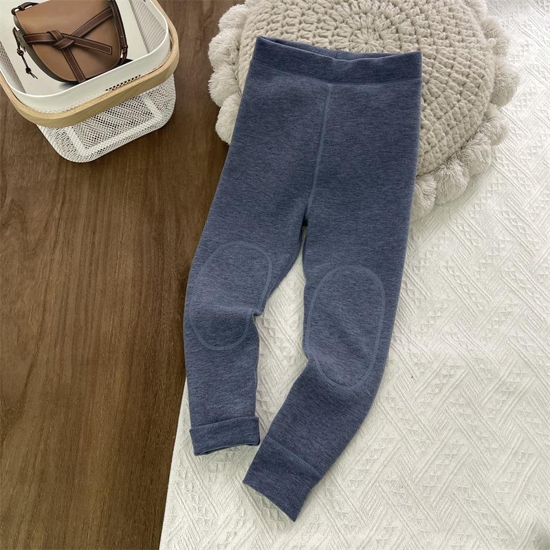 Kids' Double-Layer Fleece Lined Winter Pants - Warm Cotton School Uniform Leggings for Boys and Girls