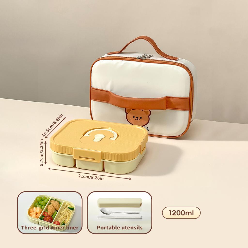 WORTHBUY Large Capacity Plastic Divided Bento Lunch Box Microwave Portable Leak-proof Cold And Hot Food Container For Student