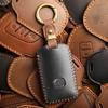 EASYANT Leather Key Fob Cover for Mazda 3 Hatchback CX5 CX90 -2025, Leather Car Remote Key Protector 4 Button Black