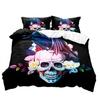 Schädel High Definition Digitaldruck Heimtextil Bettlaken-Set Bettlaken Bettbezug Horror-Thema Bettwäsche Studentenwohnheim Dreiteiliges Set