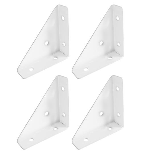 

4 шт. угловые соединители со складками под углом 90 градусов, нержавеющие, устойчивые к коррозии угловые скобы с угловыми скобами, крепежные детали белый
