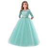 Girls Long Sleeve Flower Girl Wedding Dress Princess Gown