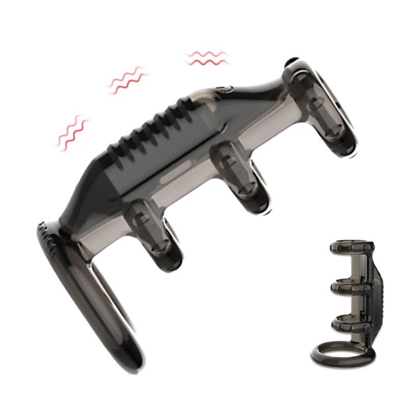 Men Penis Extender Delayed Ejaculation G Spot Vaginal Stimulator Bullet Vibrator Penis Sleeve Vibrating Ring