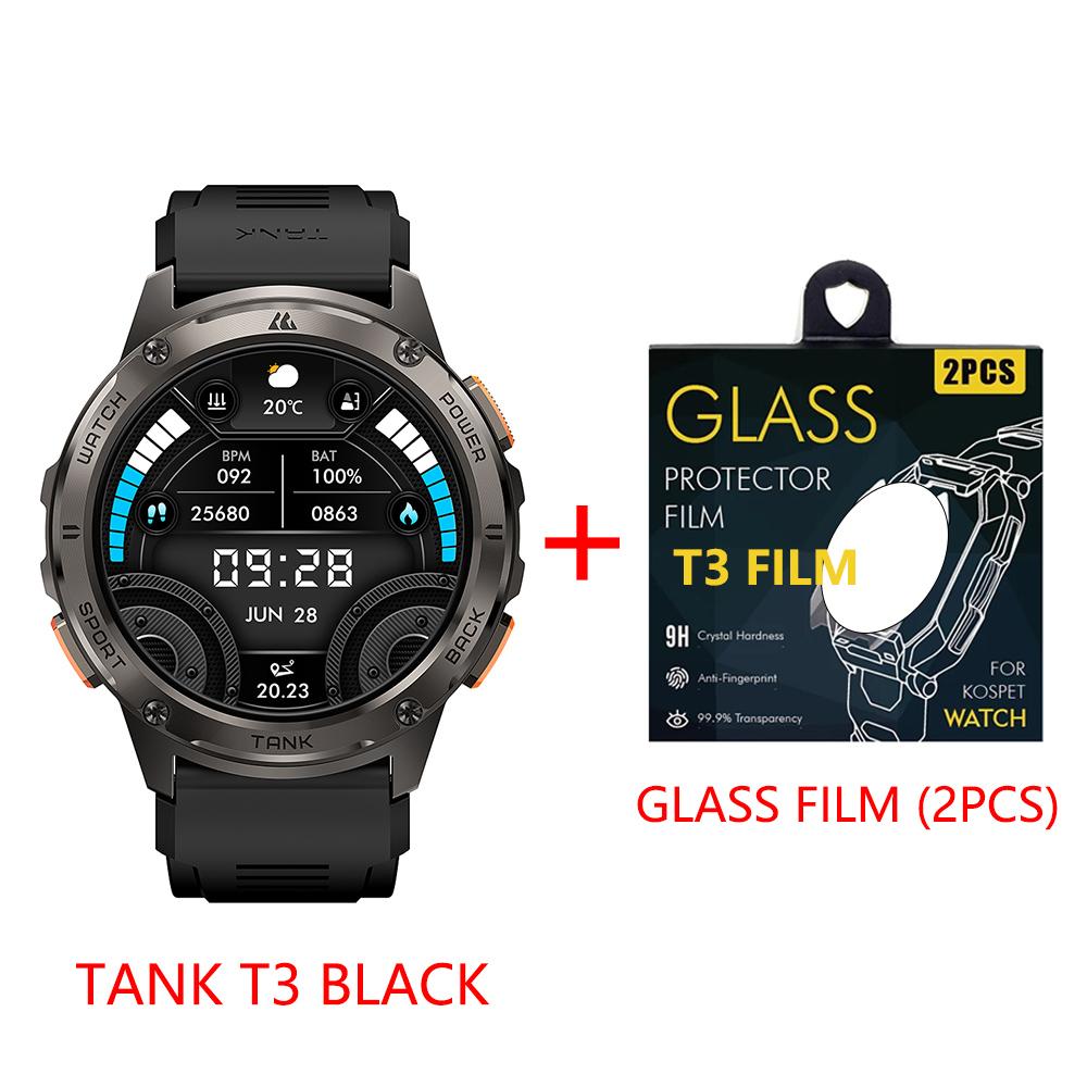 Original KOSPET TANK T3 Smart Watch For Men Military Smartwatch Women Digital Fitness Watches  AI Voice AOD Bluetooth