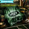 1PC Custom Name Blanket New York Football Logo Flannel Blankets Patterns Throw Blanket All-Season Soft Gift for Couch, Bed, Camping, Birthday Gifts