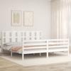 VidaXL Bed Frame with Headboard White Super King Solid Wood 3194132