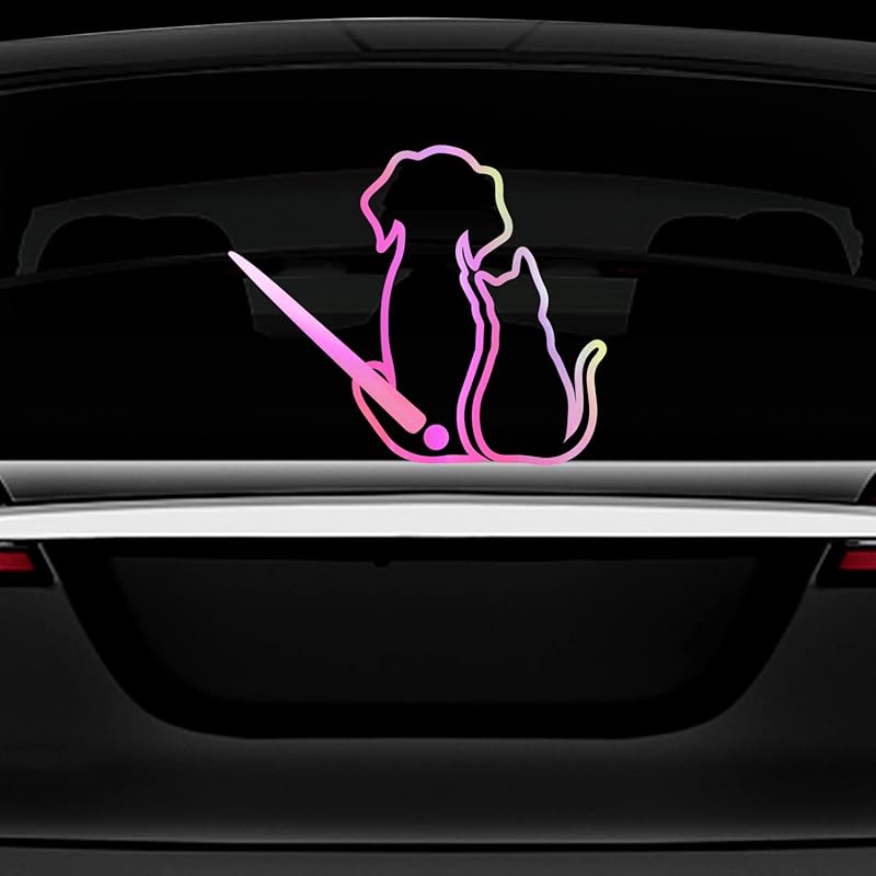 Dog Wiper Sticker for Cars, Waterproof Vinyl Cute Dog Waving Tail Rear Window Windshield Sticker Decal, Funny Lovely Animal Rear Wiper Decoration