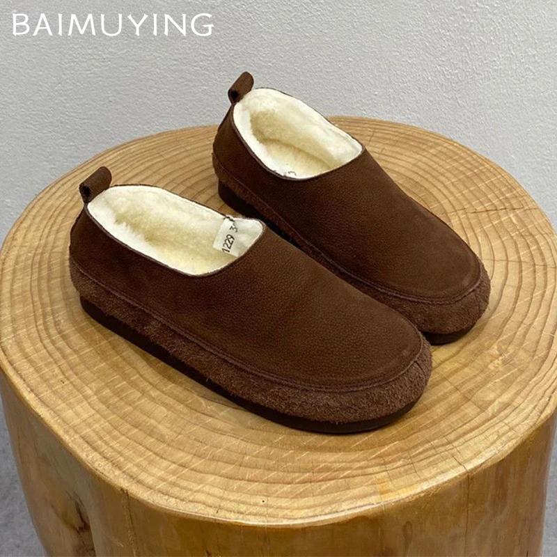 Mulheres Mocassins Sapatos Flats Curto Pelúcia Quente Casual Tênis Sapatos Mulher 2024 Tendência Inverno Novo Aconchegante Caminhada Neve Botas De Mujer