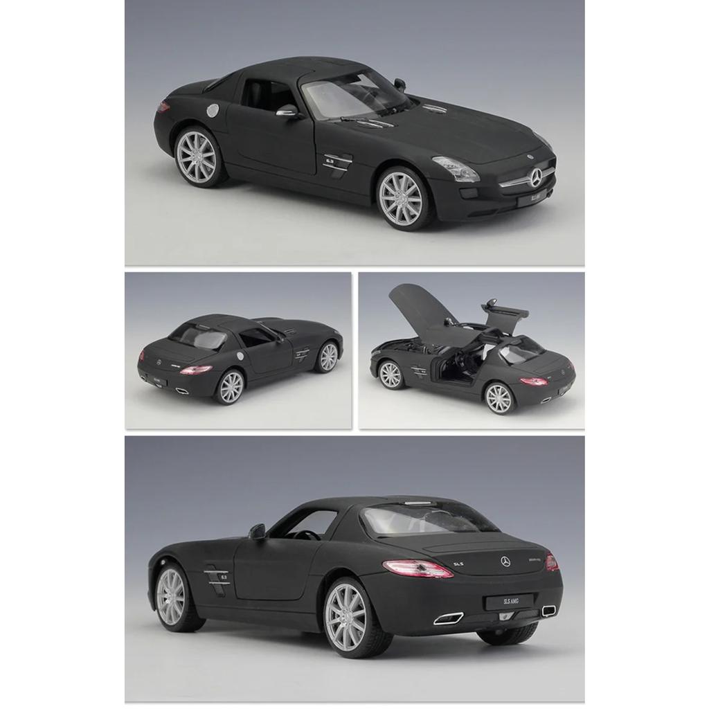 Welly 1/24 Mercedes Benz SLS AMG Alloy Sports Model Diecasts Metal Racing Car Vehicles Model Simulation Collection Kids Toy Gift