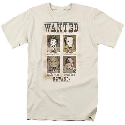 DC Wanted Poster Herren T-Shirt Creme Offiziell Lizenziert