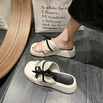 High Quality Women Leather Slippers Outdoor Flat Beach Sandals Summer New Casual Comfort Shoes Non -Slip Ladies Paltform Slides
