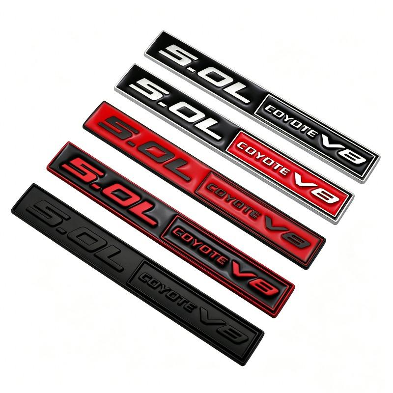 5.0L COYOTE V8 Metal Car Logo, Car Modification Fender Body Labeling
