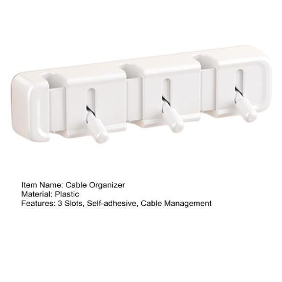 Toggle Switch Cable Holder Clip 3 Slots Self-adhesive Home Office Desk Phone Charging Data Cord Organizer Keeper Power Wire Management Clip