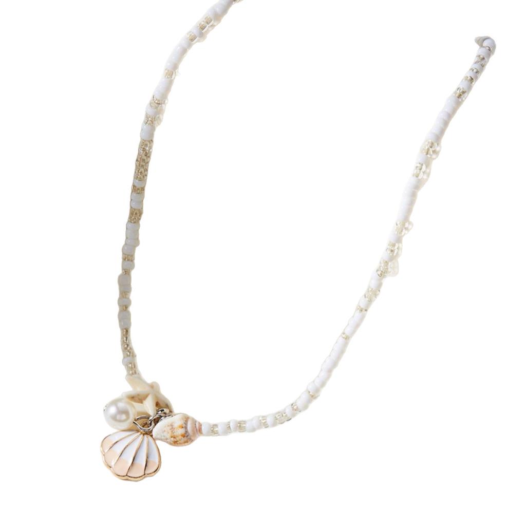 European and American Summer Bohemian Shell Starfish Beaded Collarbone Chain Personalized Versatile Conch Beach Vacation Necklace