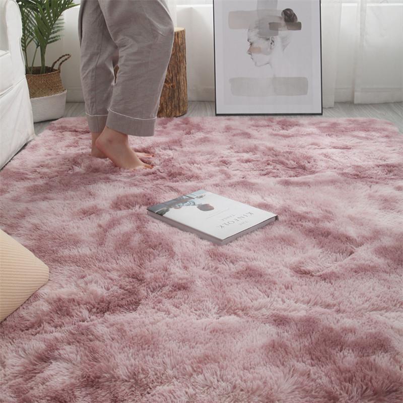 Nordic Tie-Dye Non-Slip Plush Carpet for Living Room & Bedroom - Children's Sofa Rug