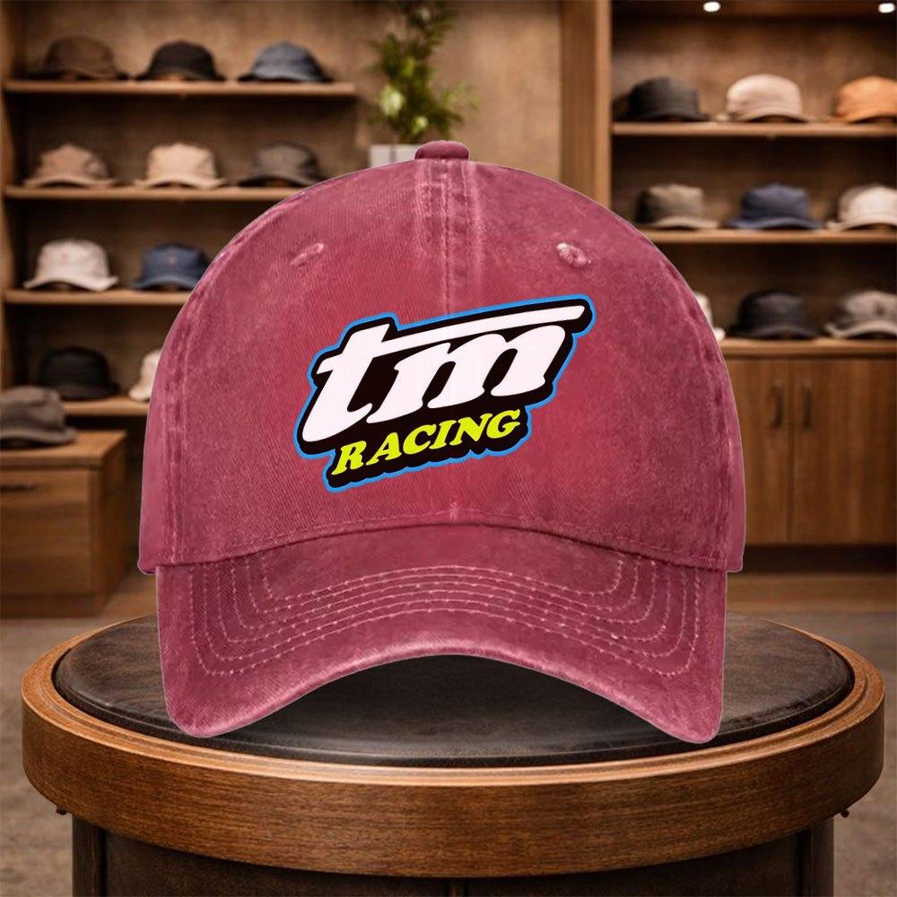 A TM Racing Printed Baseball Cap a Casual Duckbill Hat Stylish And Adjustable for Outdoor Use Suitable for Travel And Beach V