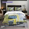 Golden Trucks Motion Bedding (1 * duvet cover + 2 * pillowcase, without core) 2D Flat Soft and comfortable Bedding set Christmas birthday gift