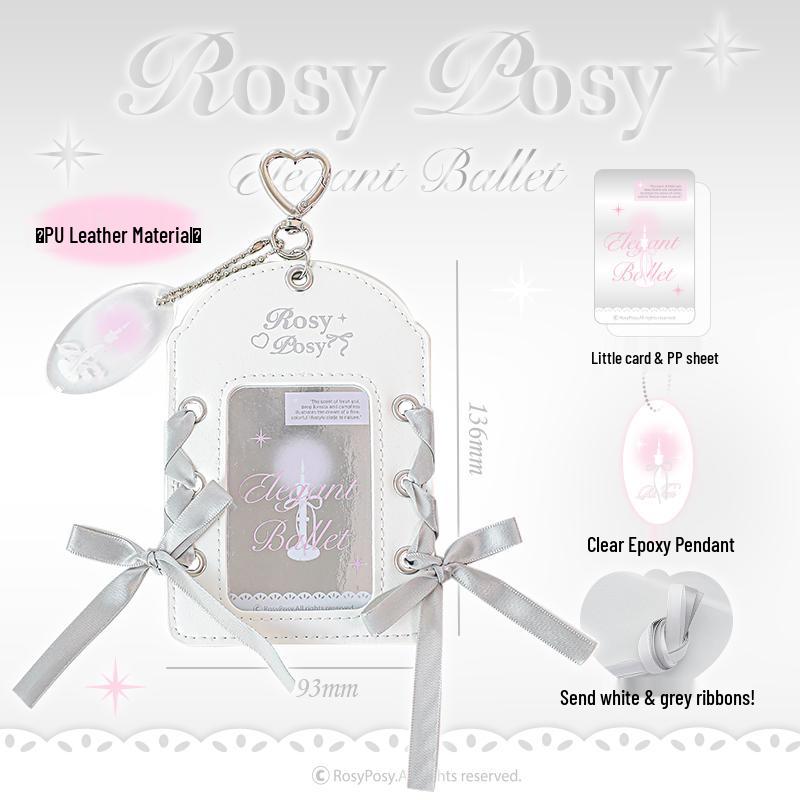 Leather Ballet Lace-Up ID Card Holder - Soft, Compact, Horizontal Design