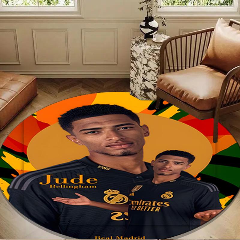 Jude Football Player Round Mat Home Decor, Chair Rug For livingroom,Bedroom, Doormat Home Decor Birthday Gift Christmas Gifts