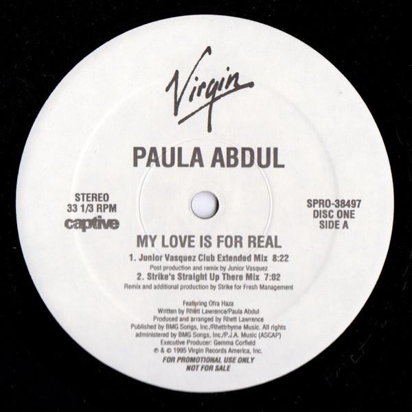 12inch Record PAULA ABDUL My Love Is For Real SPRO38497PROMO Virgin 1995 US Dance Electronica Used