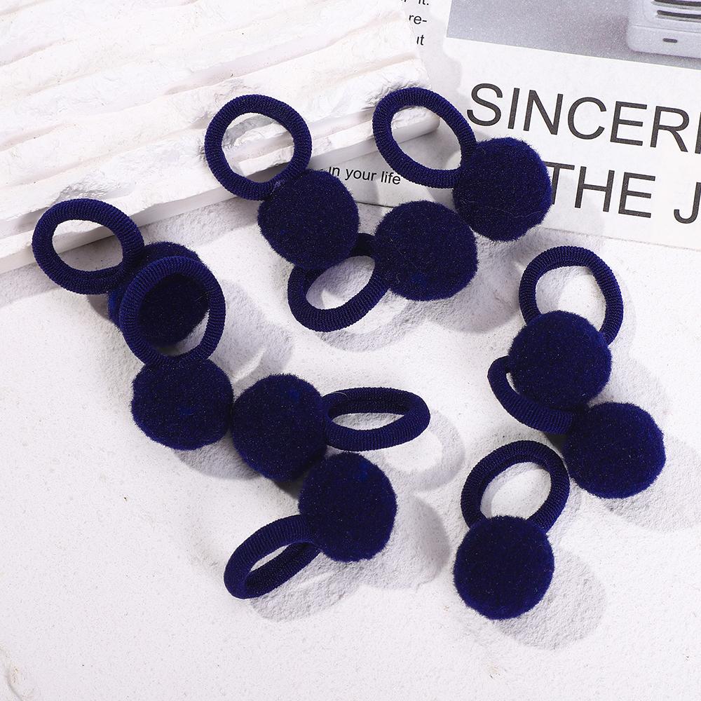 10pcs Kids Elastic Hair Bands Plush Ball Rubber Band For Children Girls Sweets Scrunchie Hair Ties Clip Baby Hair Accessories