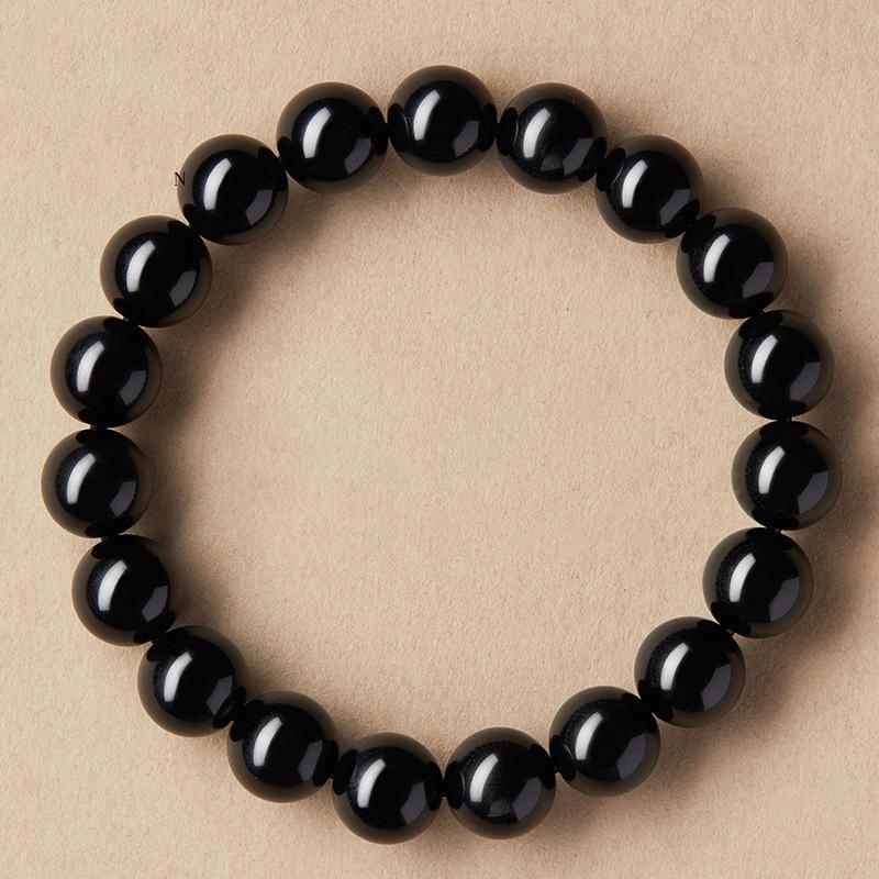 Náramek z přírodního obsidiánu, korálkový, lehký luxusní, špičkový, jednoduchý náramek, okrajový, všestranný, módní šperk
