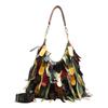 Indian Boho Style Leather Bucket Bag With Tassels And Pouch For Daily Casual Use
