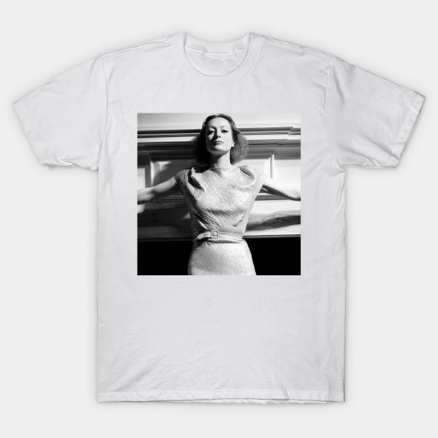 

Men Black Print T-shirt Joan Crawford No-Cut Transfer Paper Print Cotton Tshirt 2XL
