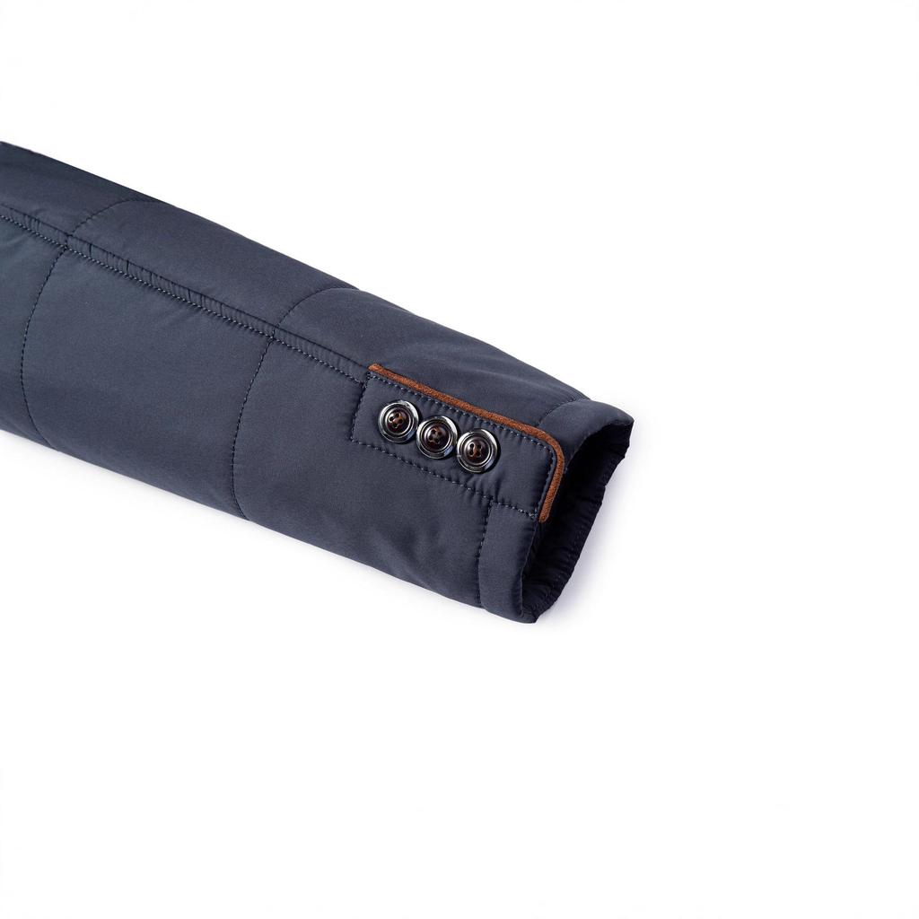 Herre Varm Casual Ståkrage Tykket Jakke Middelaldrende og Eldre Fedres Forretnings Rett Fald Enkeltspent Frakk