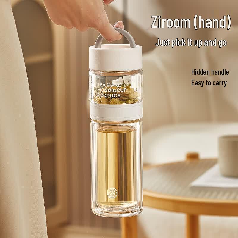 RELEA Double-Walled Tea Infuser Glass Cup