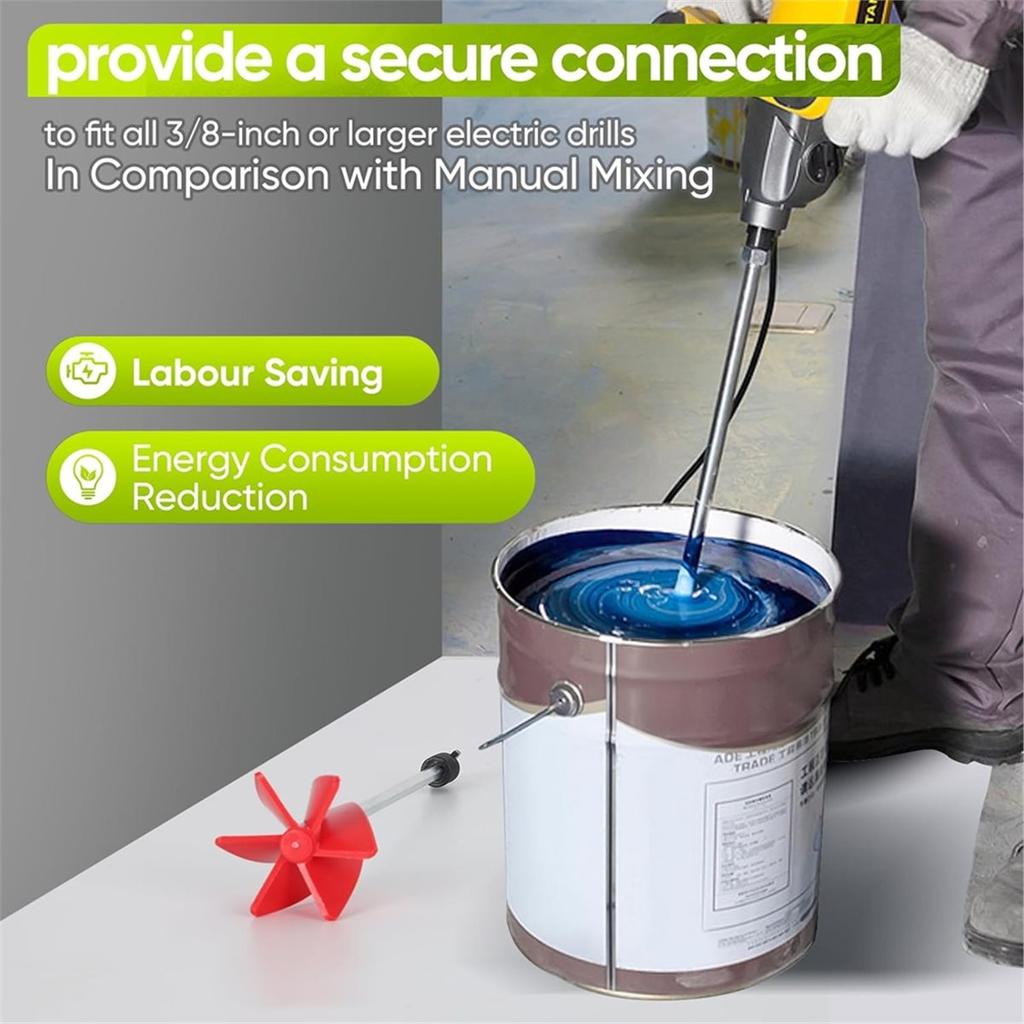6-Pack Helix Paint Mixer Attachment for Drill - 11.8" Industrial Stirrer Paddle, 1 to 5 Gallon Epoxy Resin Mixer
