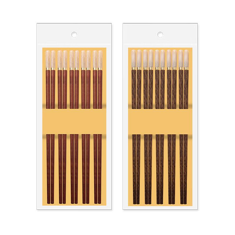 Natural Wood Non-slip Chopsticks Set (5 Pairs)
