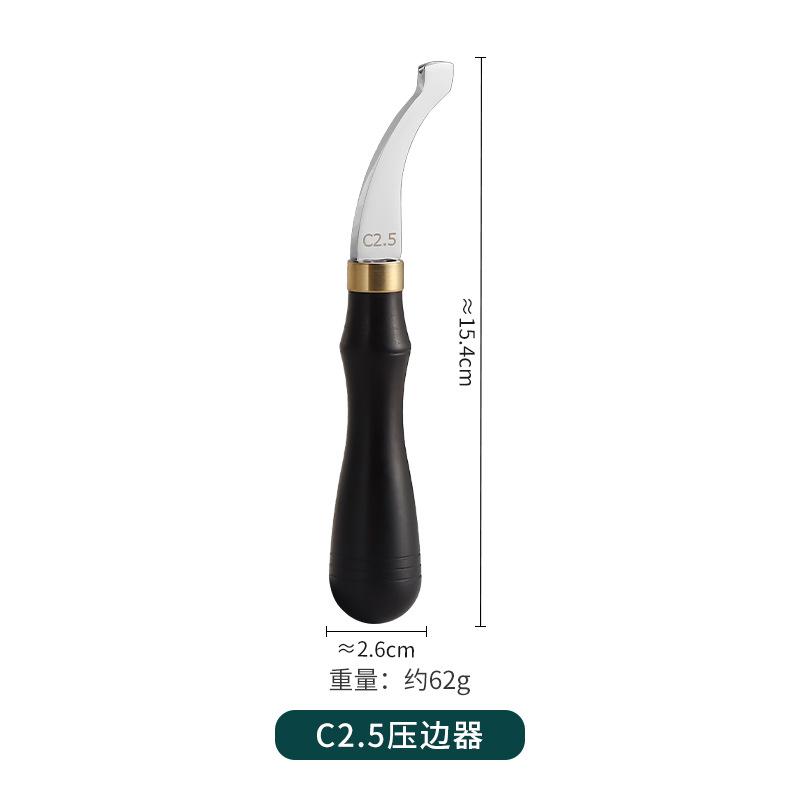 

Ebony Shallow Edging Device Professional Handmade Leather Tool Arc Edge Pressing Edge Trimming