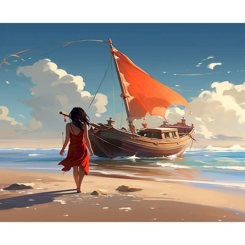 CHENISTORY Paint By Number Beach Couples Girl Drawing On Canvas Wall Art Picture Coloring By Numbers Home Decoration Painting
