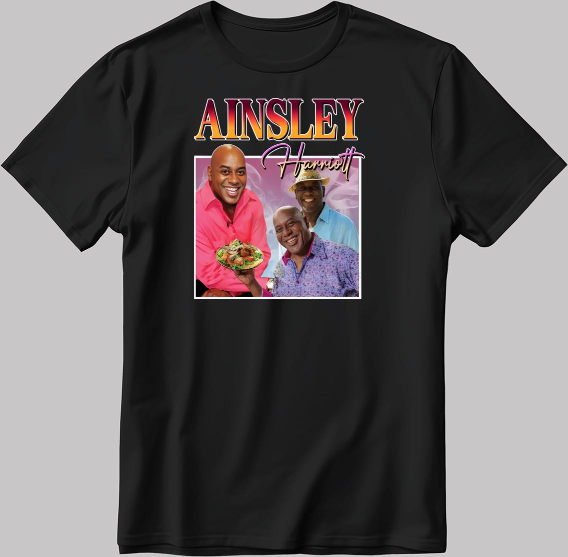 Ainsley Harriott Short Sleeve White-Black Men/ Women T Shirt Mens Womens Tees Top KA31 M