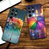 Rainbow Umbrella Phone Case For Samsung S24,25,23,22,21,20 Plus Ultra 5G Lite Shockproof Cover
