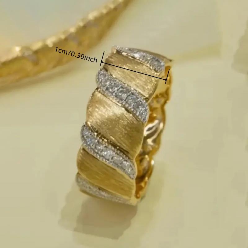Elegant Two Tone Women Ring Inlaid Shining CZ Fashion Party Accessories Noble Wedding Engagement Versatile Lady Elegant Jewelry
