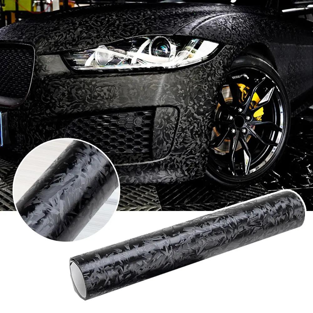 1ks Univerzální lesklý 3D kovaný černý stříbrný karbonový vláknitý vinylový film na auto Dekorace na motorku Příslušenství
