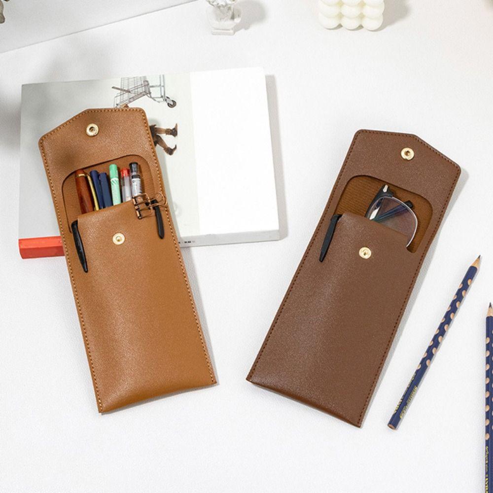 PU Leather Pen Protective Cover Portable Eyeglass Bags Creative Pencil Bag Pen Cover  Glasses