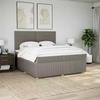 Maison Exclusive - Bed Slat Base with Taupe Mattress 200x200 Cm Fabric
