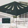 Gazebo Replacement Roof, 300 x 300 cm, 8 Drainage Holes, Grey