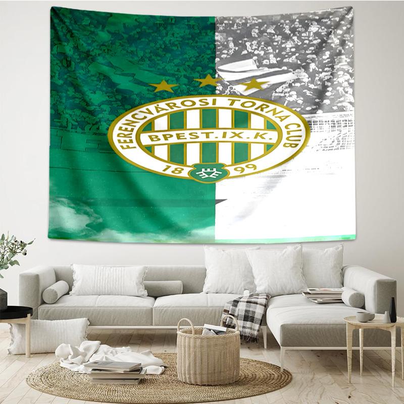 Arazzo da Appendere per Camera da Letto, Soggiorno, Sala Giochi, Decorazione Artistica Murale del Club di Calcio Ferencvárosi TC, Regali per le Feste e Compleanni
