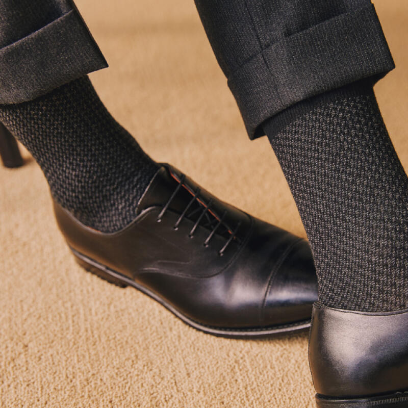 Men s Formal Socks Harrington Pattern Socks HA-76 (2 Colors) black