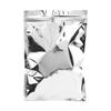 100Pcs Silver Aluminum Foil Ziplock Bags - Food Grade Aluminized Mylar Self Sealing Pouch T-Shirt Package Bag Zipper Reopenable Quality