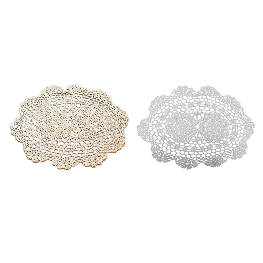 Table Mat 2022 Beige/White Cotton Lace Doilies Floral Lace Doilies Floral